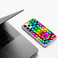 Чехол iPhone 11 Pro матовый Geometry smile dash, цвет: 3D-розовый — фото 2