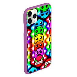 Чехол iPhone 11 Pro матовый Geometry smile dash, цвет: 3D-фиолетовый — фото 2