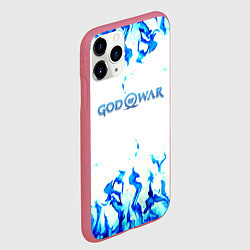 Чехол iPhone 11 Pro матовый God of War синий огонь, цвет: 3D-малиновый — фото 2