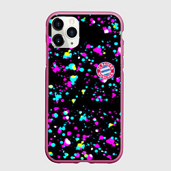 Чехол iPhone 11 Pro матовый Бавария Мюнхен неоновые краски, цвет: 3D-малиновый