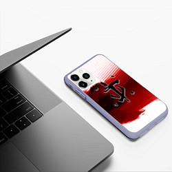 Чехол iPhone 11 Pro матовый Doom eternal logo краски, цвет: 3D-светло-сиреневый — фото 2