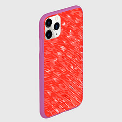 Чехол iPhone 11 Pro матовый Красно-белые мазки, цвет: 3D-фиолетовый — фото 2