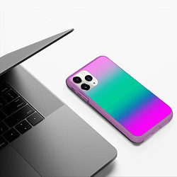 Чехол iPhone 11 Pro матовый Градиент цветной, цвет: 3D-фиолетовый — фото 2