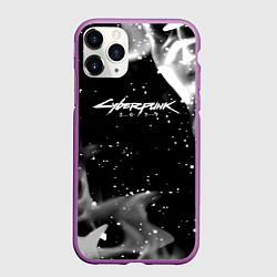 Чехол iPhone 11 Pro матовый Cyberpunk 2077 smoke, цвет: 3D-фиолетовый