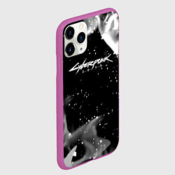 Чехол iPhone 11 Pro матовый Cyberpunk 2077 smoke, цвет: 3D-фиолетовый — фото 2