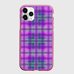 Чехол iPhone 11 Pro матовый Клетка в полоску, цвет: 3D-малиновый