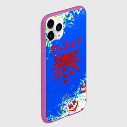 Чехол iPhone 11 Pro матовый The Witcher logo horror, цвет: 3D-фиолетовый — фото 2