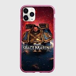 Чехол iPhone 11 Pro матовый Warhammer 40000 space marine 2 Captain Titus, цвет: 3D-малиновый
