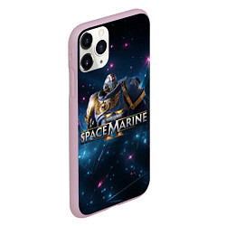 Чехол iPhone 11 Pro матовый Warhammer 40000 space marine 2 ультрамарин в броне, цвет: 3D-розовый — фото 2