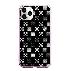 Чехол iPhone 11 Pro матовый BMW pattern, цвет: 3D-розовый