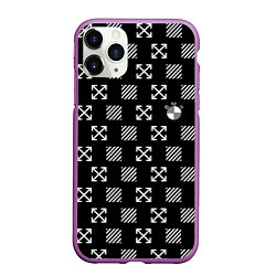 Чехол iPhone 11 Pro матовый BMW pattern, цвет: 3D-фиолетовый