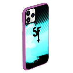 Чехол iPhone 11 Pro матовый Sally face geometry, цвет: 3D-фиолетовый — фото 2