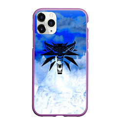 Чехол iPhone 11 Pro матовый The Witcher logo winter, цвет: 3D-фиолетовый