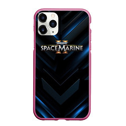 Чехол iPhone 11 Pro матовый Warhammer 40000 space marine 2 лого, цвет: 3D-малиновый