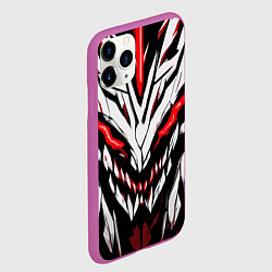 Чехол iPhone 11 Pro матовый Красное абстрактное лицо монстра, цвет: 3D-фиолетовый — фото 2