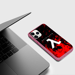Чехол iPhone 11 Pro матовый Half life fire, цвет: 3D-малиновый — фото 2