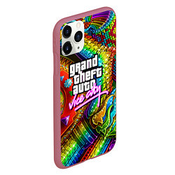 Чехол iPhone 11 Pro матовый GTA casino steel, цвет: 3D-малиновый — фото 2