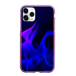 Чехол iPhone 11 Pro матовый Неоновый огонь текстура, цвет: 3D-фиолетовый