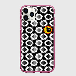 Чехол iPhone 11 Pro матовый Serious Sam logo pattern, цвет: 3D-малиновый
