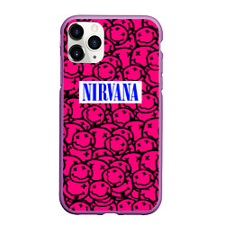 Чехол iPhone 11 Pro матовый Nirvana pink logo, цвет: 3D-фиолетовый