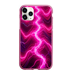 Чехол iPhone 11 Pro матовый Pink lightnings - ai art fantasy, цвет: 3D-малиновый