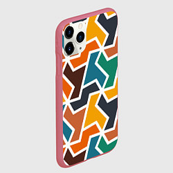 Чехол iPhone 11 Pro матовый Геометрический узор разноцветный, цвет: 3D-малиновый — фото 2
