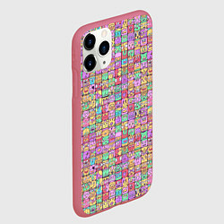 Чехол iPhone 11 Pro матовый Человечки эмоциональные, цвет: 3D-малиновый — фото 2