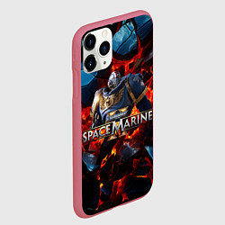 Чехол iPhone 11 Pro матовый Warhammer 40000 space marine 2 ультрамарин в броне, цвет: 3D-малиновый — фото 2