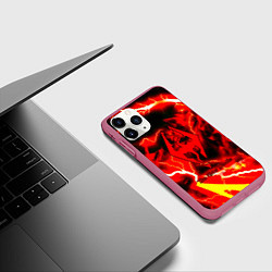 Чехол iPhone 11 Pro матовый Skyrim red storm logo, цвет: 3D-малиновый — фото 2