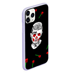 Чехол iPhone 11 Pro матовый Lil peep rap band rose, цвет: 3D-светло-сиреневый — фото 2