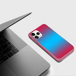 Чехол iPhone 11 Pro матовый Neon gradeinet, цвет: 3D-малиновый — фото 2