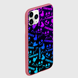 Чехол iPhone 11 Pro матовый Фортнайт неон, цвет: 3D-малиновый — фото 2