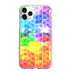 Чехол iPhone 11 Pro матовый Brawl stars neon pattern logo, цвет: 3D-розовый