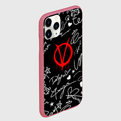 Чехол iPhone 11 Pro матовый Vendeta bend, цвет: 3D-малиновый — фото 2