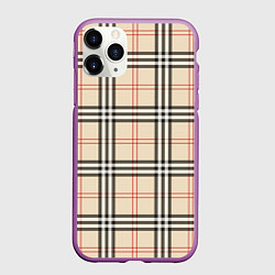 Чехол iPhone 11 Pro матовый Стильная клетка - шотландка, цвет: 3D-фиолетовый