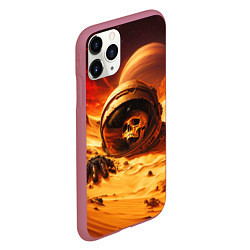 Чехол iPhone 11 Pro матовый Пропавший космонавт, цвет: 3D-малиновый — фото 2