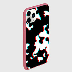 Чехол iPhone 11 Pro матовый Камуфляж глитч, цвет: 3D-малиновый — фото 2