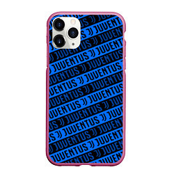 Чехол iPhone 11 Pro матовый Ювентус паттерн фк, цвет: 3D-малиновый