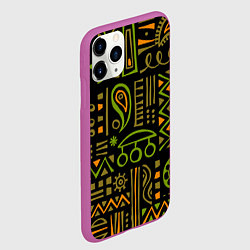 Чехол iPhone 11 Pro матовый Абстрактный этнический орнамент, цвет: 3D-фиолетовый — фото 2