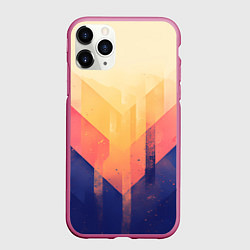 Чехол iPhone 11 Pro матовый Abstract art - geometric shapes, цвет: 3D-малиновый