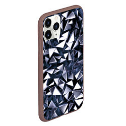 Чехол iPhone 11 Pro матовый Взрыв геометрических треугольников, цвет: 3D-коричневый — фото 2