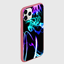 Чехол iPhone 11 Pro матовый Неоновый дым текстура, цвет: 3D-малиновый — фото 2