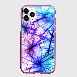 Чехол iPhone 11 Pro матовый Неоновые нервы, цвет: 3D-фиолетовый