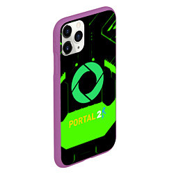 Чехол iPhone 11 Pro матовый Portal game pattern, цвет: 3D-фиолетовый — фото 2