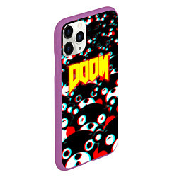 Чехол iPhone 11 Pro матовый Doom anime, цвет: 3D-фиолетовый — фото 2