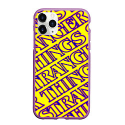 Чехол iPhone 11 Pro матовый Stranger Things serials, цвет: 3D-фиолетовый