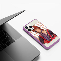 Чехол iPhone 11 Pro матовый David Bowie Rebel, цвет: 3D-фиолетовый — фото 2