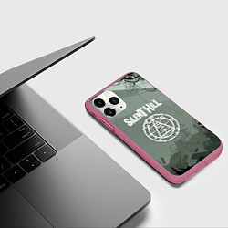 Чехол iPhone 11 Pro матовый Silent hill тёмная материя, цвет: 3D-малиновый — фото 2