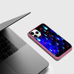 Чехол iPhone 11 Pro матовый Космические метеориты, цвет: 3D-малиновый — фото 2