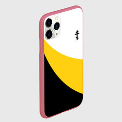 Чехол iPhone 11 Pro матовый Сокрушу пред ним врагов его малый черный крест Ник, цвет: 3D-малиновый — фото 2